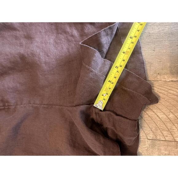 J.Crew 100% Linen Tropez Pull On Shorts 3” in Chocolate Brown Women’s size XL - Picture 10 of 11